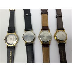 Ten manual wind wristwatches including Yeoman, Pinnacle, Avia, Walker & Hall, Argonaut, Roberts & Owen, Exactus, Uno, Amida and Elco