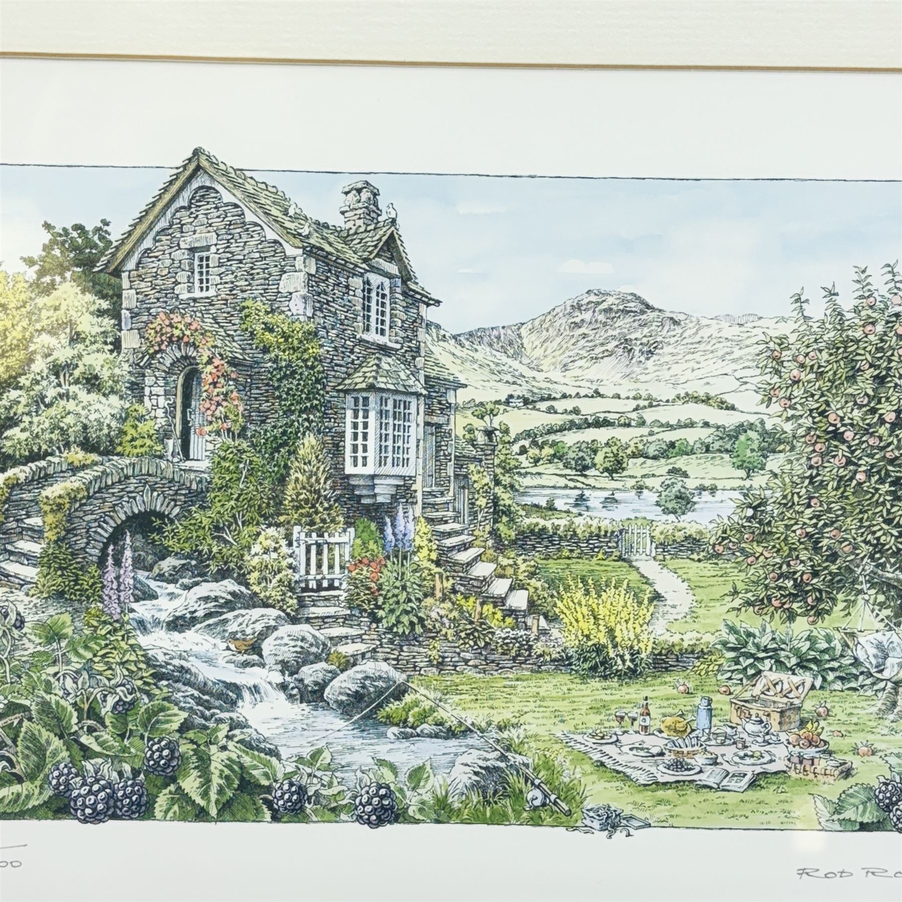 Eighteen Lilliput lanes, including Lundy Lighthouse, Bluebell Wood, St Marys, Winsor Cottage etc, all with original boxes and four limited edition Lilliput Lane prints 
