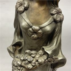 After Alexsander Danel for Austin Sculpture, Windswept, sculpture modelled as a female in flowing dress 