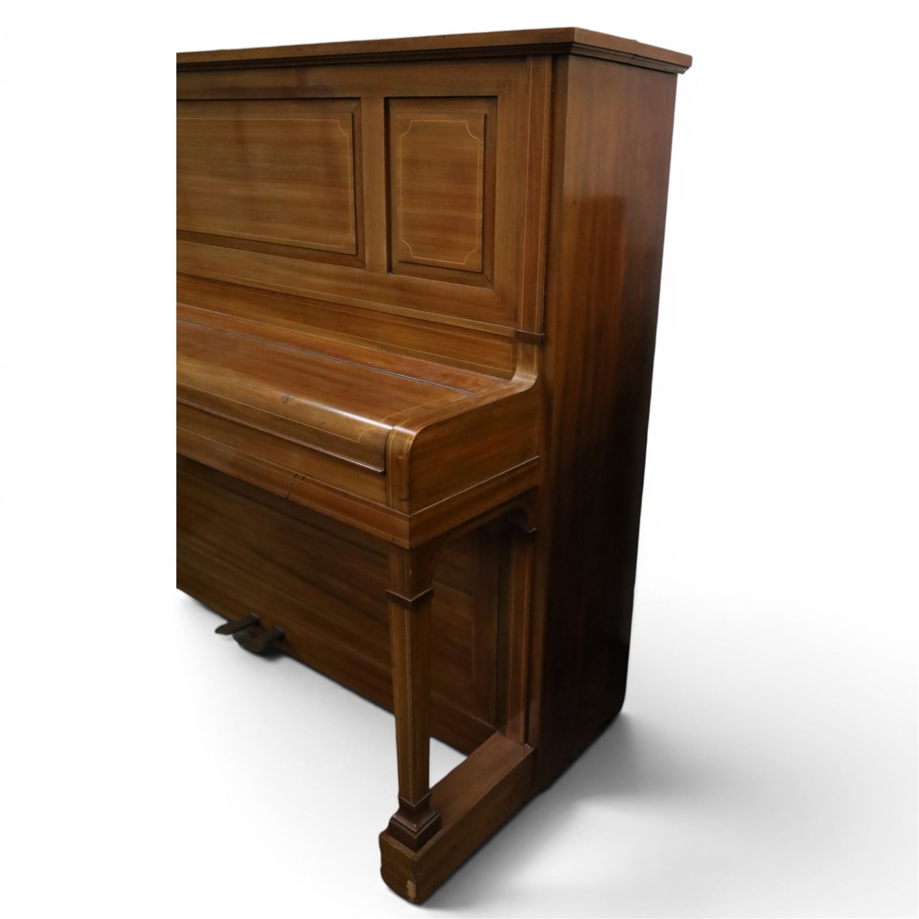 Edwardian C. Bechstein mahogany cased upright piano, with ivory keys and two pedals, manufactured expressly for J Dunnill Wakefield, serial no. , H123cm, W150cm