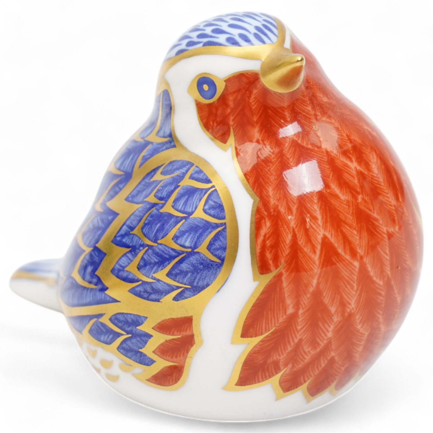 Royal Crown Derby Robin paperweight, Three Royal Worcester figures by FG Doughty including Burma 3068, India 5071 and China 3073 and two other Royal Doulton and Royal Worcester ladies (7)