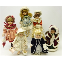  Collection of dolls including Leonardo Collection 'Snow Princess' boxed, Leonardo Collection 'Emily', and four others (6)   