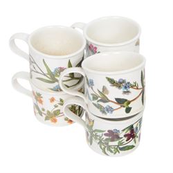 Collection of Portmeirion The Botanic Garden pattern, including five dinner plates, four side dishes, vases, planters etc 