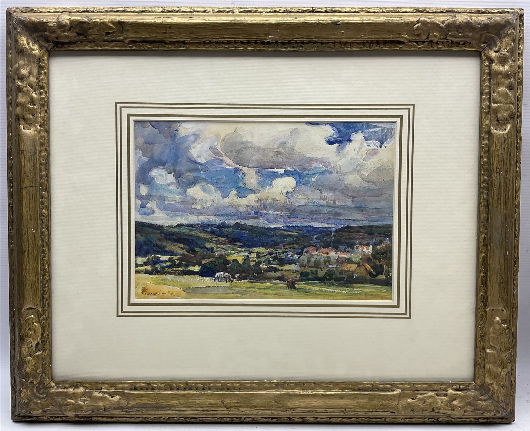Rowland Henry Hill (Staithes Group 1873-1952): Cattle near Goathland, watercolour signed and dated 1926, 19cm x 28cm