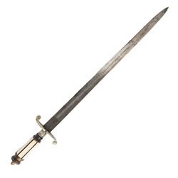 19th century English naval officers dirk, with 44cm straight fullered blade, bone handle with curved quillon, overall L57cm