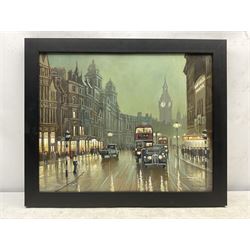 Steven Scholes (Northern British 1952-): 'Whitehall - London 1962', oil on canvas signed, titled verso 39cm x 49cm