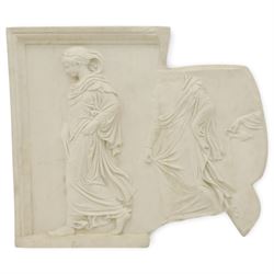 Modern fibreglass wall relief - after the east frieze of the Parthenon, depicting draped f...