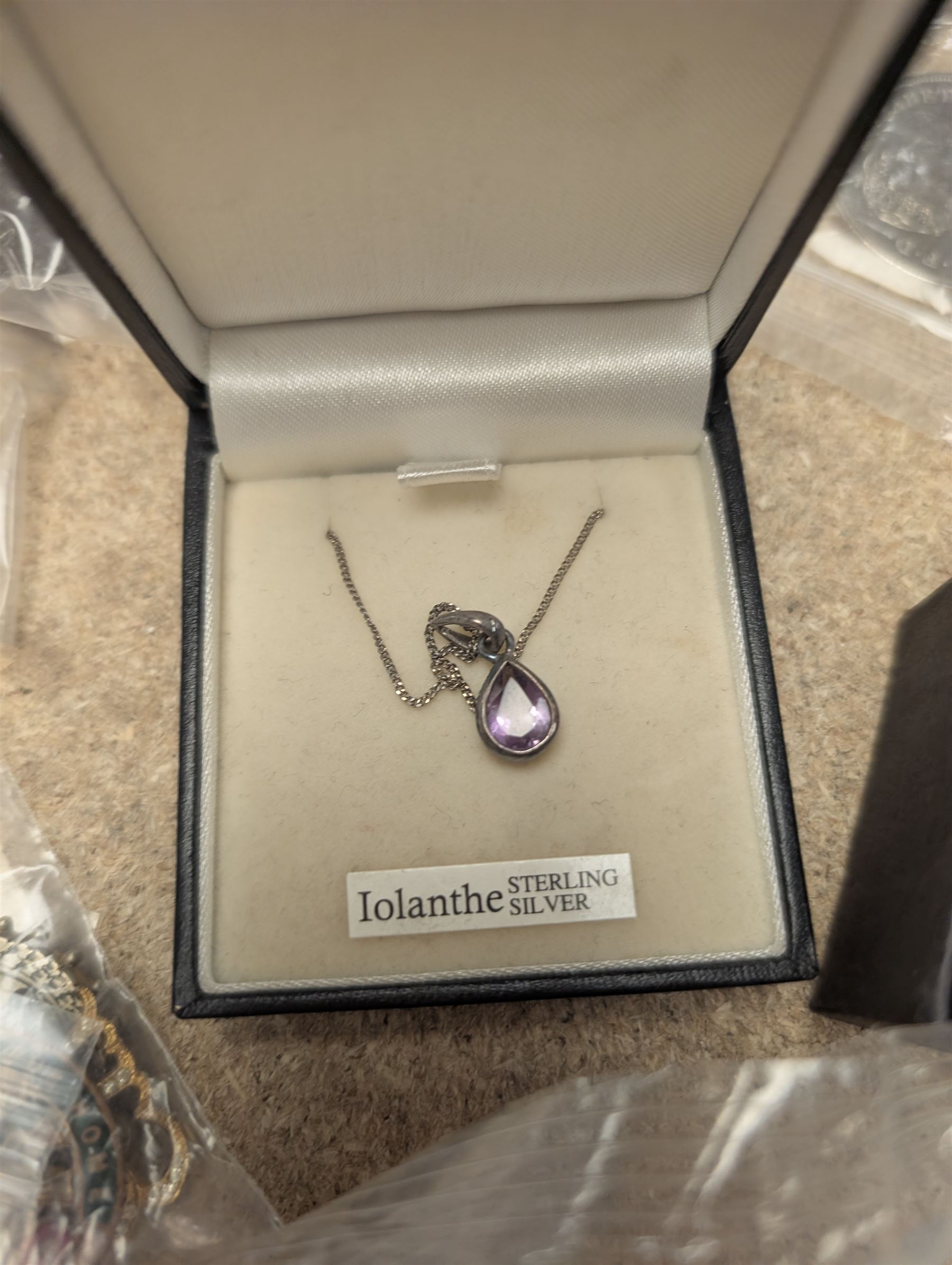 Collection of Masonic jewels, including silver example, together with military pin badges, two silver necklaces and other collectables