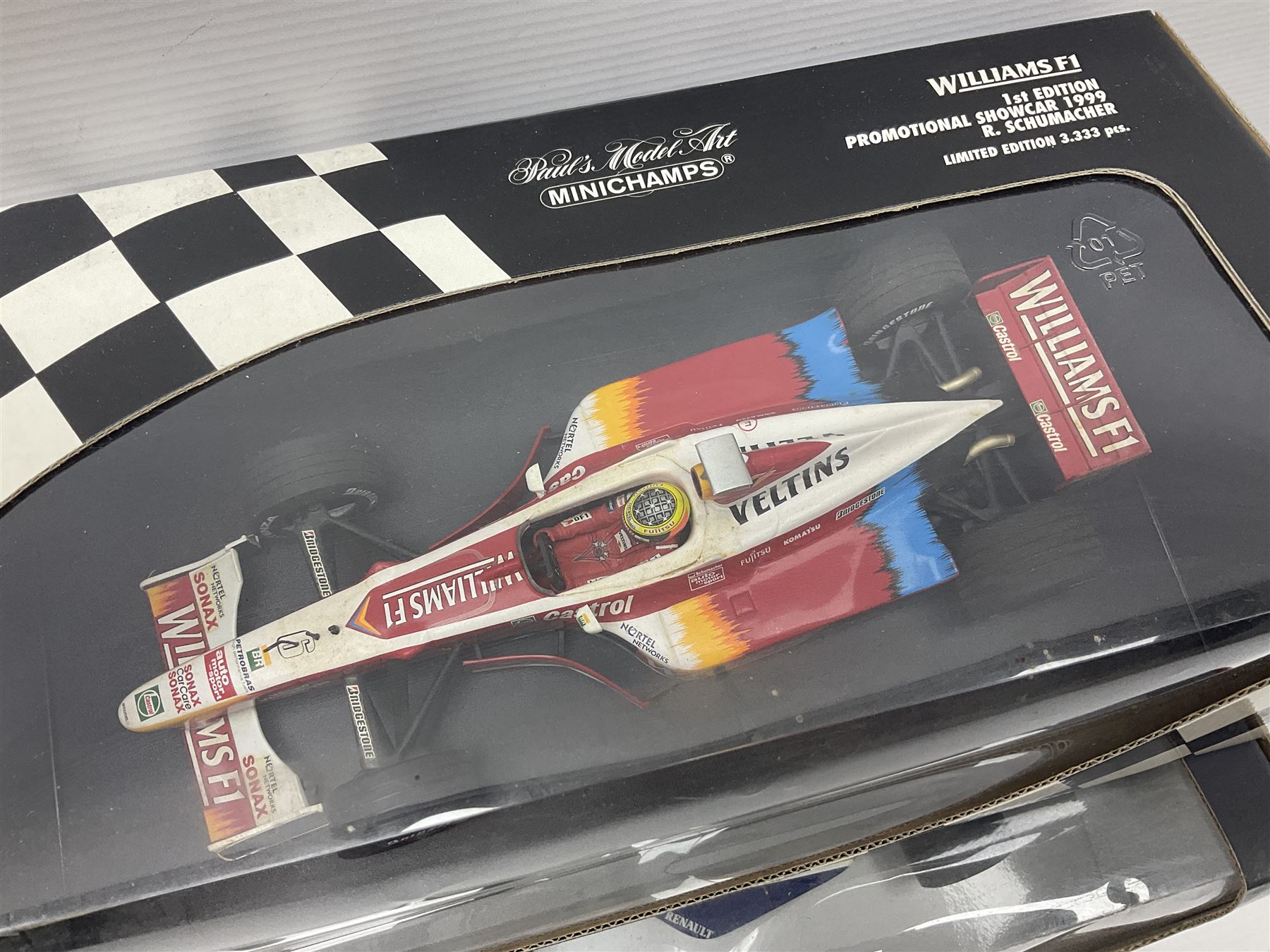 Four Paul's Model Art 1:18 scale racing cars - Ferrari 412 T2 G