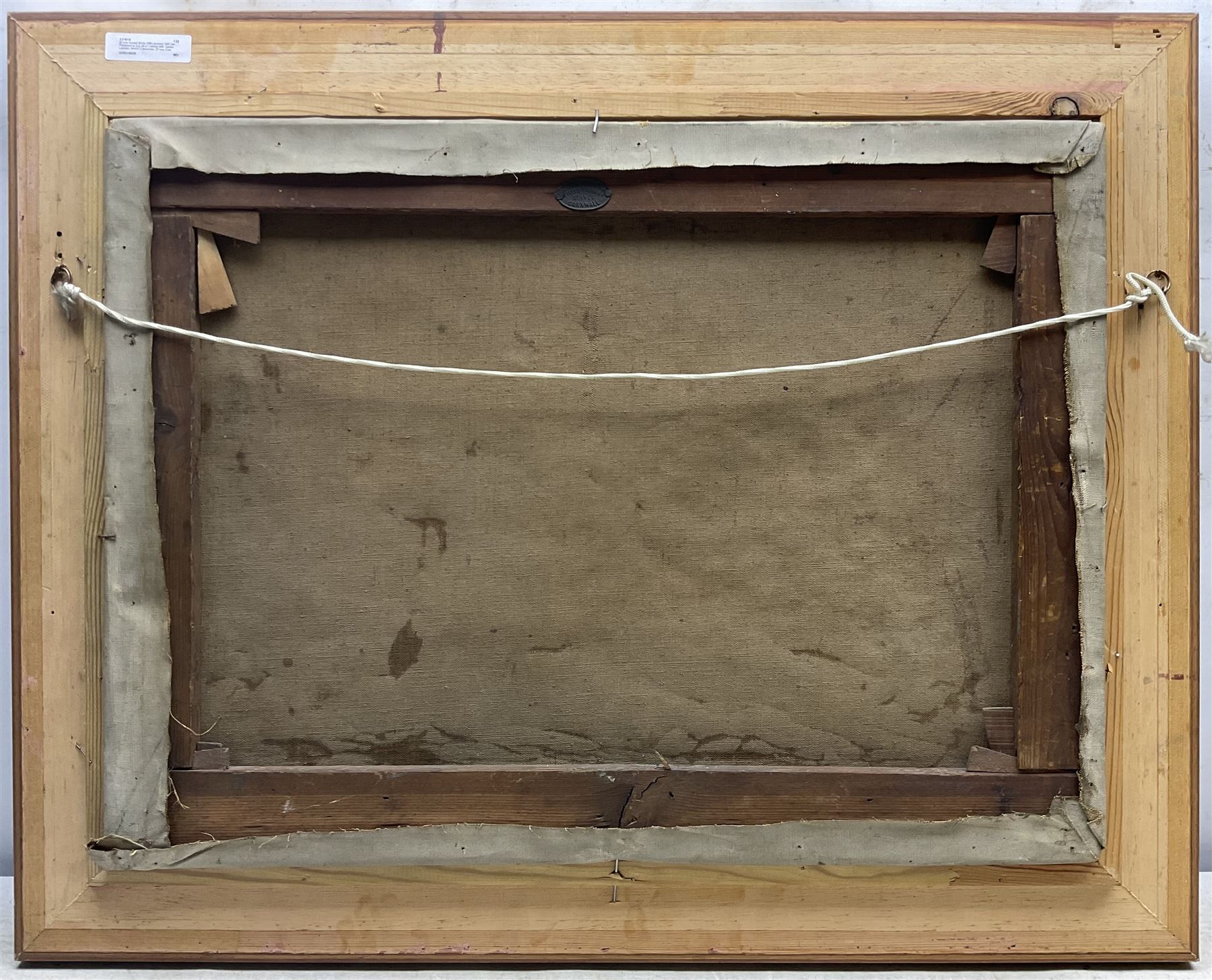 St Ives School (Early 20th century): Still Life - Flowers in a Jug, oil on canvas unsigned, with 'James Lanham, Artist's Colourman, St Ives Cornwall' metal label to stretcher 44cm x 60cm