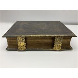 Large leather bound illustrated Holy Bible 'Brown's Self-Interpreting Family Bible, containing the old & new testaments' by the late Rev. John Brown