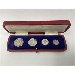 King George V 1930 maundy coin set, cased