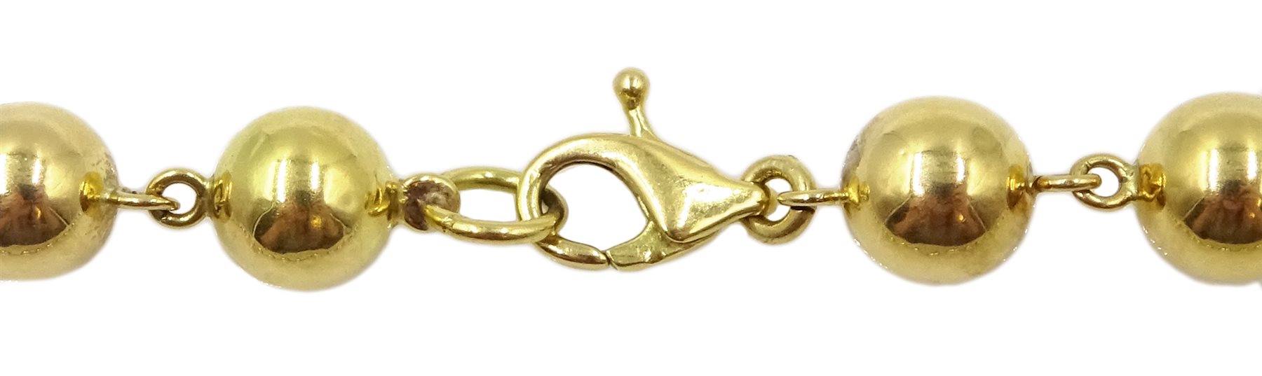 18ct gold ball link chain necklace, approx 16.6gm