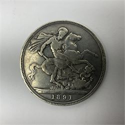 Queen Victoria 1891 crown coin