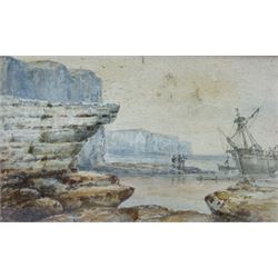 John Taylor Allerston (British 1828-1914): 'Flamborough Head' and 'Little Thornwick Flamborough', set three watercolours signed titled and dated 1842, 10cm x 16cm (3)