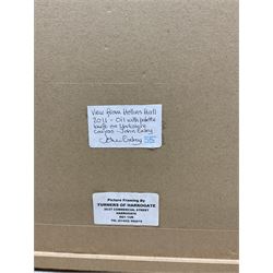 John Exley (British Contemporary): 'View from Holling Hall', impasto oil on canvas signed and dated 2011, titled on label verso 35cm x 35cm