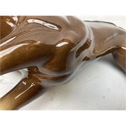 Seven Beswick figures of horses, including Connemara pony in grey no.1641, Arab in bay no.1265, large foal in grey no.947 etc, together with a Goebel figure of a horse (8)