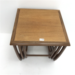 G-Plan teak nest of tables, W51cm, H51cm, D50cm