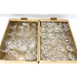 A quantity of drinking glasses, to include set of six modern rummers, thirteen hock glasses, etc. 