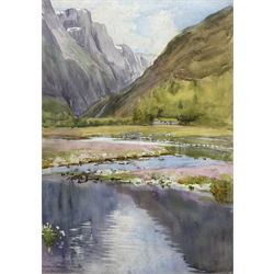 Gwendolen Dorrien-Smith (British 1883-1968): Fjord Landscape 'Norway', watercolour signed and titled 34cm x 24cm