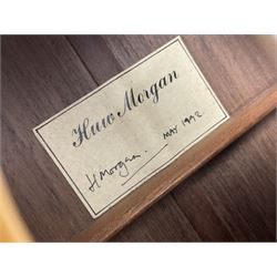British hand made classical acoustic guitar by Huw Morgan with Indian rosewood back and sides and spruce top; bears label dated May 1998; L100cm; in Tribal Planet lightweight carrying case