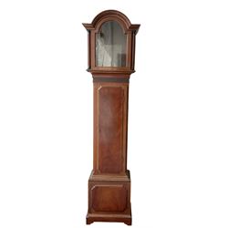Empty 20th century Mahogany Longcase - designed in an 18th century London style, with a break-arch hood and 12