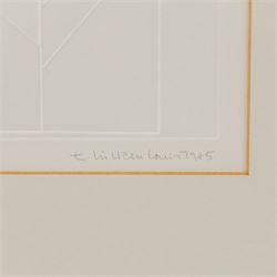 Manner of Hendrikus Josephus van Kuyk (Dutch 1929-2008): Interlocking Shapes, limited edition relief print indistinctly signed dated 1985 and numbered 15/175 in pencil 19cm x 14cm