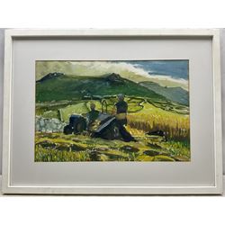 Isobel Atterbury Heath (British 1908-1989): 'Berrymans Farm', watercolour indistinctly inscribed l.l. 36cm x 55cm 
Provenance: private collection, purchased Market House Gallery, Marazion, 'Post War St Ives' 2002 No.33; the artist's studio sale, 1988; exh. Britain in Watercolours, labels verso