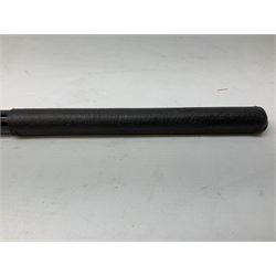 ‘The Metropolitan’ Police ebonised and black leather swagger stick, with combined whistle, 60cm