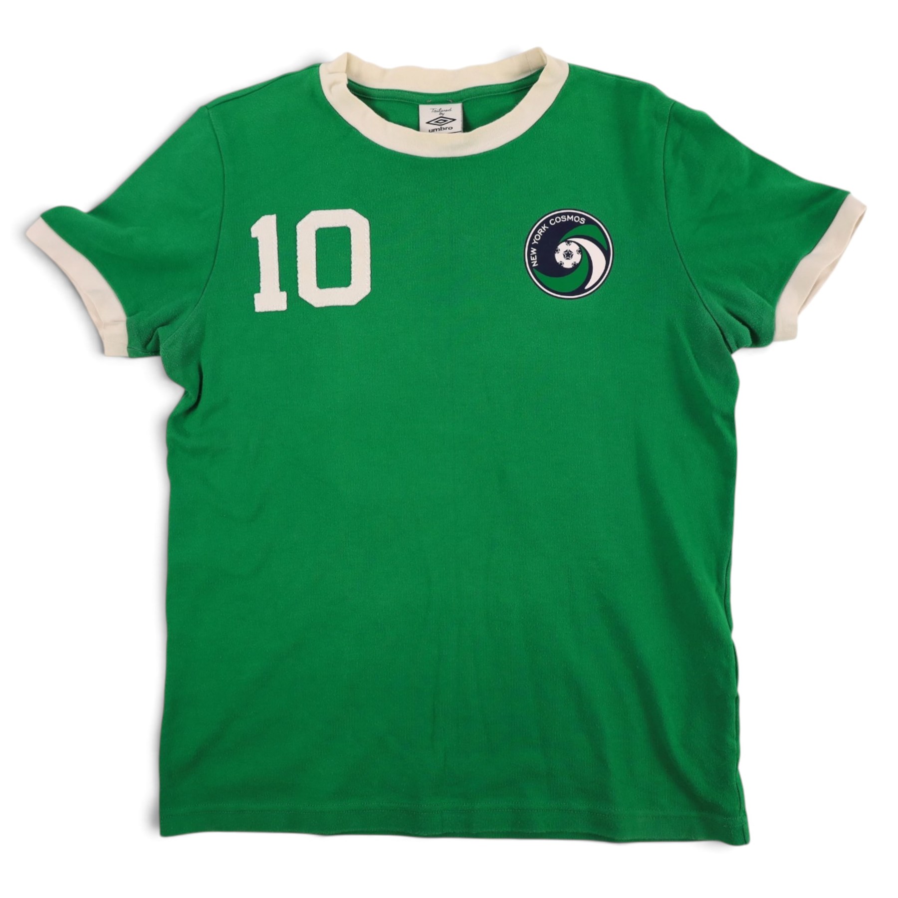 New York Cosmos football shirt signed by Pele, with stitched no. 10 and 'PELE' to reverse, with certificate of authenticity from Chaucer Auctions