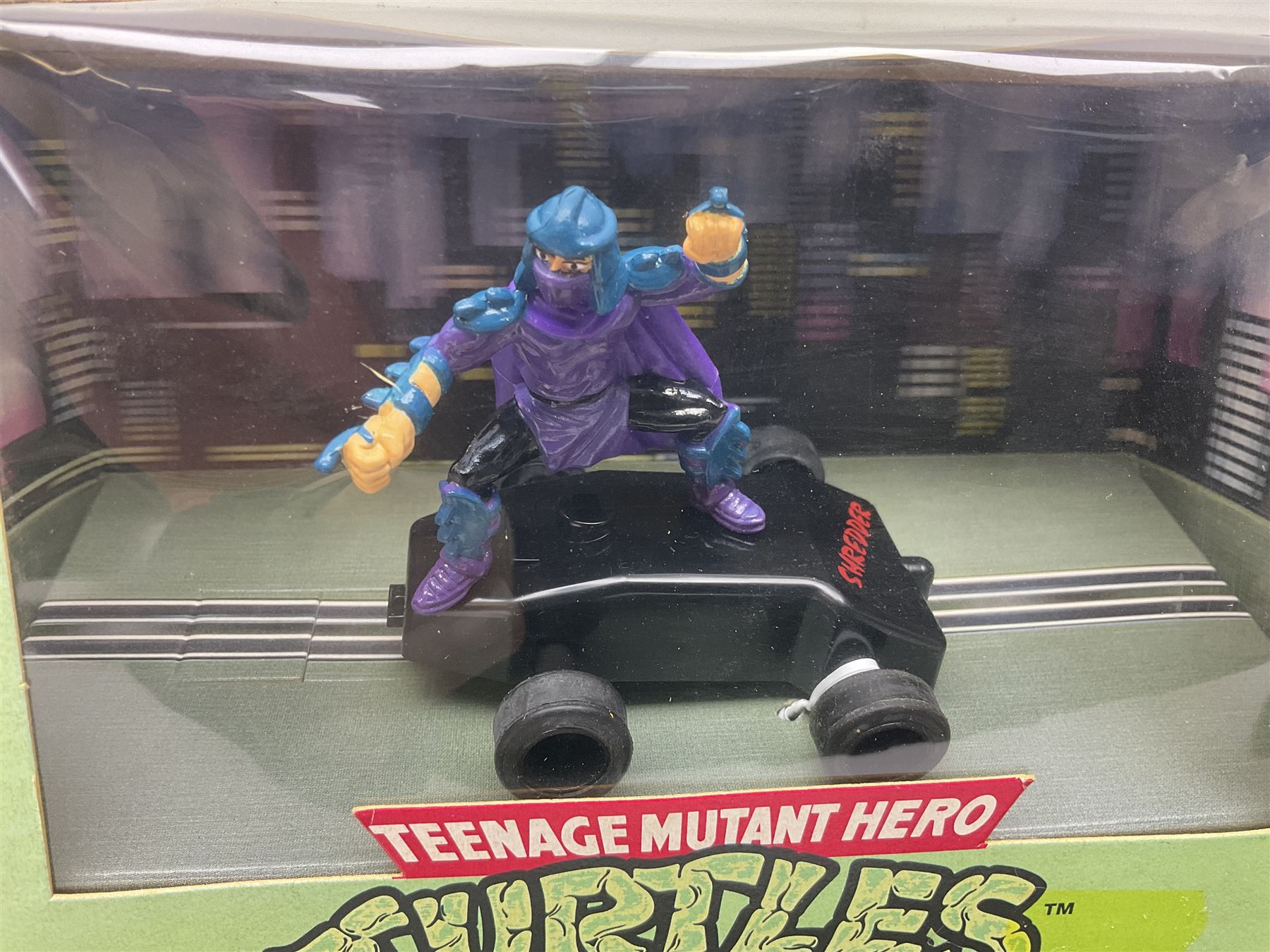 Scalextric - eight Hornby Teenage Mutant Ninja Turtles slot cars, nos.C130, C131, C132, C134, C338, C339, C421 & C422; and two further Scalextric slot cars, C465 Batmobile and C139 Parmalat Brabham; all boxed (10)