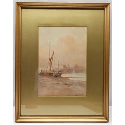 William Samuel Parkyn (British 1875-1949): Boats in an Estuary at Low Tide, watercolour signed 27cm x 19cm