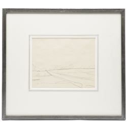 Laurence Stephen Lowry RBA RA (Northern British 1887-1976): 'A Country Road' pencil sketch signed with initials and dated 'L S L/3rd April 1961' verso 19cm x 24cm
Provenance: Professor H. B. Maitland; by descent to Mrs. M. Dickie; sold at Sotheby’s, London (16 March 1977, lot 108); later sold at Bonhams, London (18 November 2005, lot 26); sold at Bonhams, London (Modern British and Irish Art, 20 November 2019); acquired at the latter sale by the present owner.