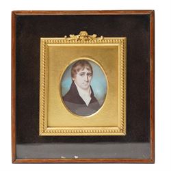 Jeremiah Steel (British 18th/19th Century): Portrait of a Gentleman, portrait miniature on...