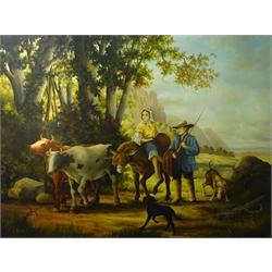  'The Return', oil on canvas signed by George J Pappas (Greek/American 20th century) 90cm x 120cm     