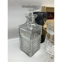 German Bleikristall decanter, set of six Stuart Crystal glasses, a Dartington Crystal decanter, christmas lights and a collection of pewter tankards, etc 