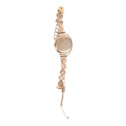 Rotary 9ct gold manual wind wristwatch, on 9ct gold bracelet, hallmarked