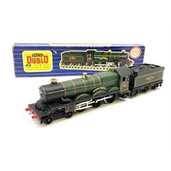 Hornby Dublo - three-rail Castle Class 4-6-0 locomotive 'Ludlow Castle' No.5002 with tender and instructions in blue striped box