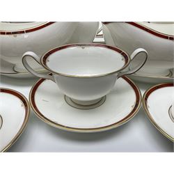 Wedgwood Colorado pattern dinner and coffee service for eight, to include coffee pot, milk jug, covered sucrier, coffee cans and saucers, dinner plates, side plates, twin handled bowls, four covered vegetable tureens etc (92)