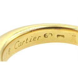  Cartier Ellipse 18ct gold single stone ruby ring, hallmarked, boxed