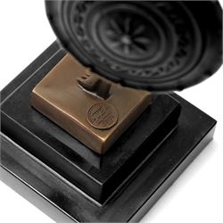 After Pierre Le Faguays (French 1892-1962): 'Jericho' Female Nude, bronze bearing signature and foundry mark, on black marble base, H43cm 