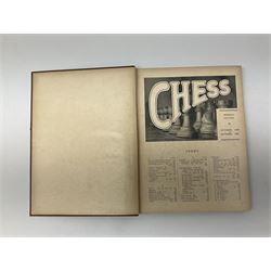 Three bound volumes of 'Chess' magazine 1946-50; fifteen issues of 'The BCCA Magazine' 1949-51; Chess Olympiad books 1970 &1972; and other books and pamphlets of chess interest