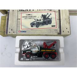 Corgi Eddie Stobart - CC12305 Scammell Contractor x 2, Girder Trailer, Bogies and Sheeted Load; and CC12306 Scammell Contractor Wrecker; each in simulated 'crate' box (2)