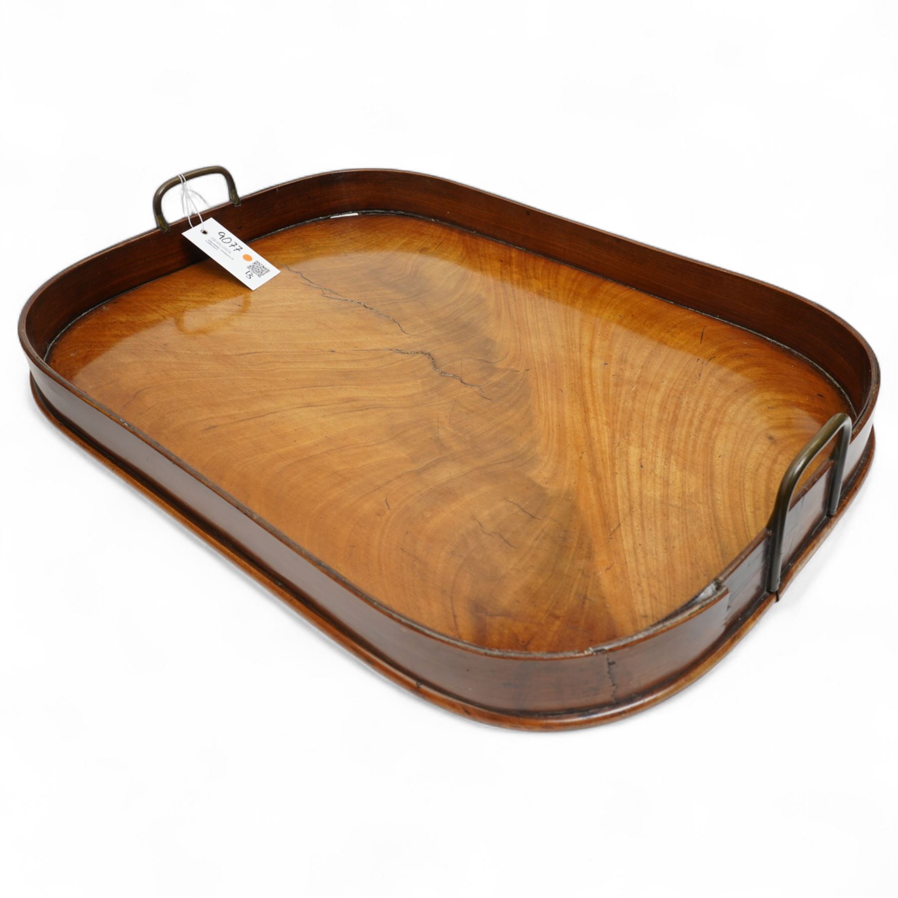 Walnut two handled tray, together with various continental porcelain items including Meissen plate and covered pot, Dresden depose cup and saucer, etc