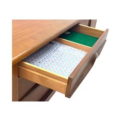 Stonehill - mid-20th century teak sideboard, three central drawers flanked by concertina cupboard doors, on tapering supports