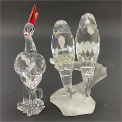Fourteen Swarovski Crystal bird figures, to include toucan, mandarin duck, swans, parrot, cranes etc 