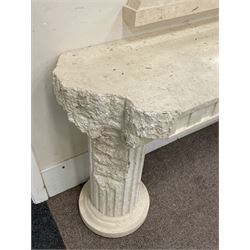 Cast architectural stone effect console table with mirror