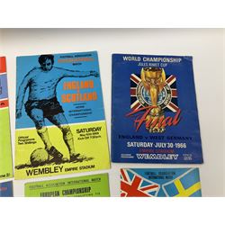 Football - 1966 World Cup Final programme; and five other 1960s programmes for England Internationals against Scotland (1967), Wales (1969), N. Ireland (1967), Spain (1967) and Sweden (1968) 
