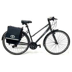 Giant Alight 2 bicycle, painted black finish with pannier 