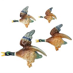 Sylvac - set of four graduated flying ducks, printed and impressed marks verso, largest W32cm (4)